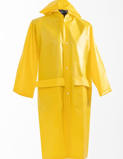 Mannequin wearing a waterproof coat with hood