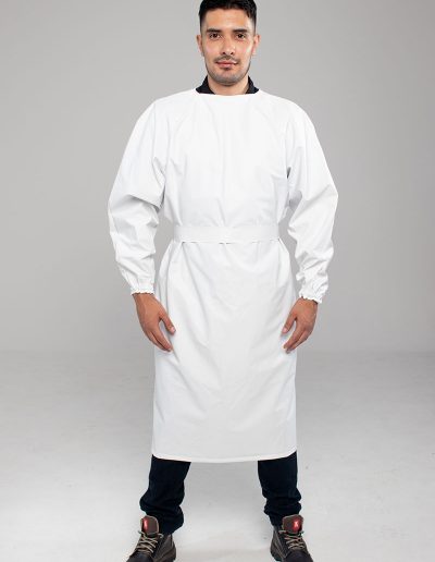 White waterproof gown