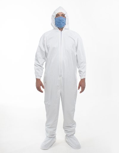 Man wearing a waterproof diving helmet
