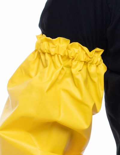 Detail of yellow waterproof sleeves