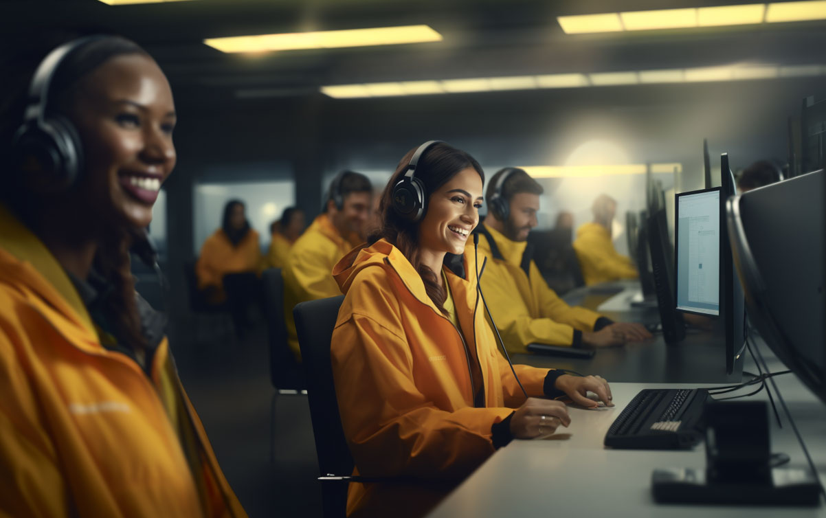Call center of a rainwear factory